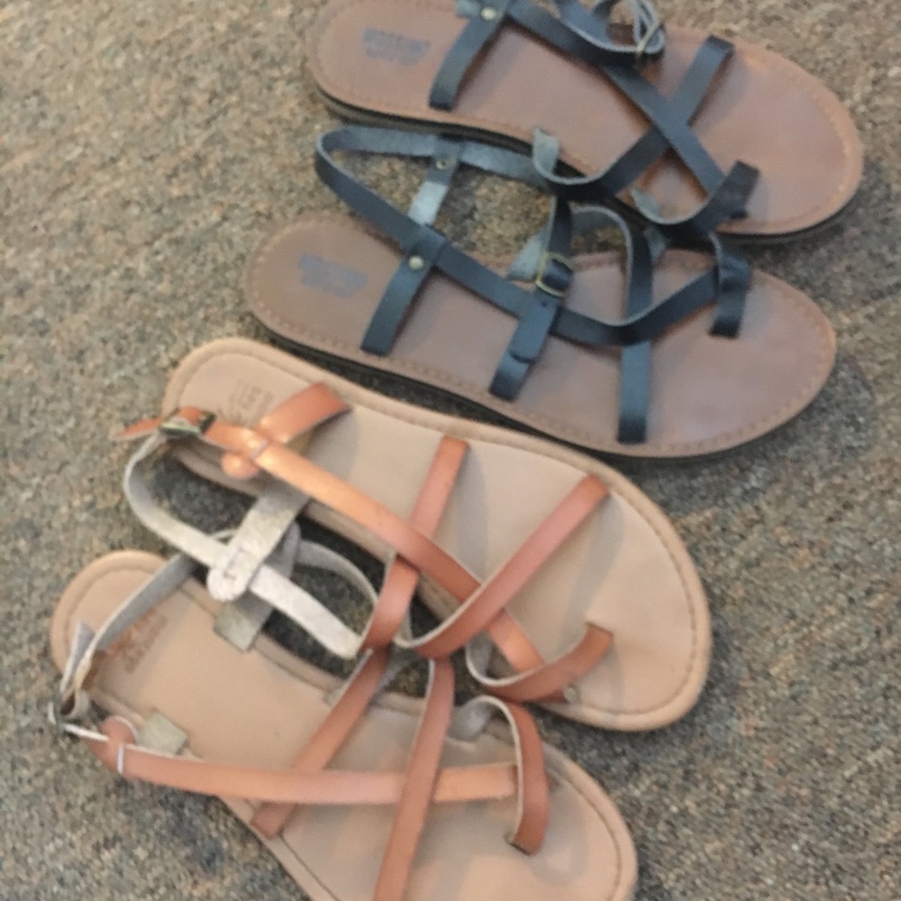 Black and brown sandals
